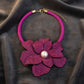 Brilliant Fuchsia Blooming Flower Choker Necklace