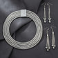 Silver Mesh 5 Strand Snake Chain Magnetic Necklace