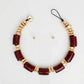 Vintage Marble Burgundy Resin Bead Toggle Necklace