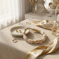 Vintage Marbled Cream Resin Bead Toggle Necklace