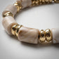 Vintage Marbled Cream Resin Bead Toggle Necklace