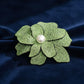 Brilliant Green Blooming Flower Brooch Hair Clip