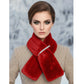 Scarf Luxe Faux Fur Red Rhinestone Pull Thru