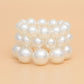 Bracelets Jumbo Cream Pearl Stretch Set for Women