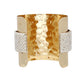 Cuff Wide Gold Opulent Cream Pearl Band Bracelet