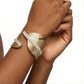 Cuff Gold Leaf Motif Shimmering Stone Bracelet