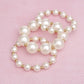 Pearl Cream Gold Contrast Stretch Bracelet Set
