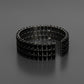 Cuff Baguette CZ 3 Row Black Memory Wire Bracelet
