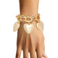Charm Chunky Gold Puffy Heart Toggle Bracelet