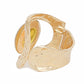 Cuff Yellow Round Swirl Resin Chunky Gold Bracelet