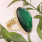 Cuff Vivid Green Resin Chunky Gold Bracelet Women
