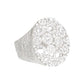 Cuff Domed Silver Round Rhinestone Chunky Bracelet