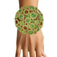 Cuff Domed Green Round Rhinestone Chunky Bracelet