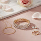 Tennis Heart Crystal CZ Gold Memory Wire Bracelet