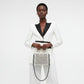 Top Handle Black White Pearl Woven Handmade Bag