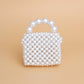 Micro Top Handle White Pearl Woven Handmade Bag