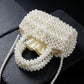 Barrel Bag Luminous Cream Pearl Woven Handbag