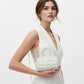 Barrel Bag Luminous Cream Pearl Woven Handbag