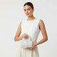 Barrel Bag Luminous White Pearl Woven Handbag