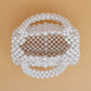 Barrel Bag Luminous White Pearl Woven Handbag