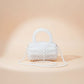 Barrel Bag Luminous White Pearl Woven Handbag
