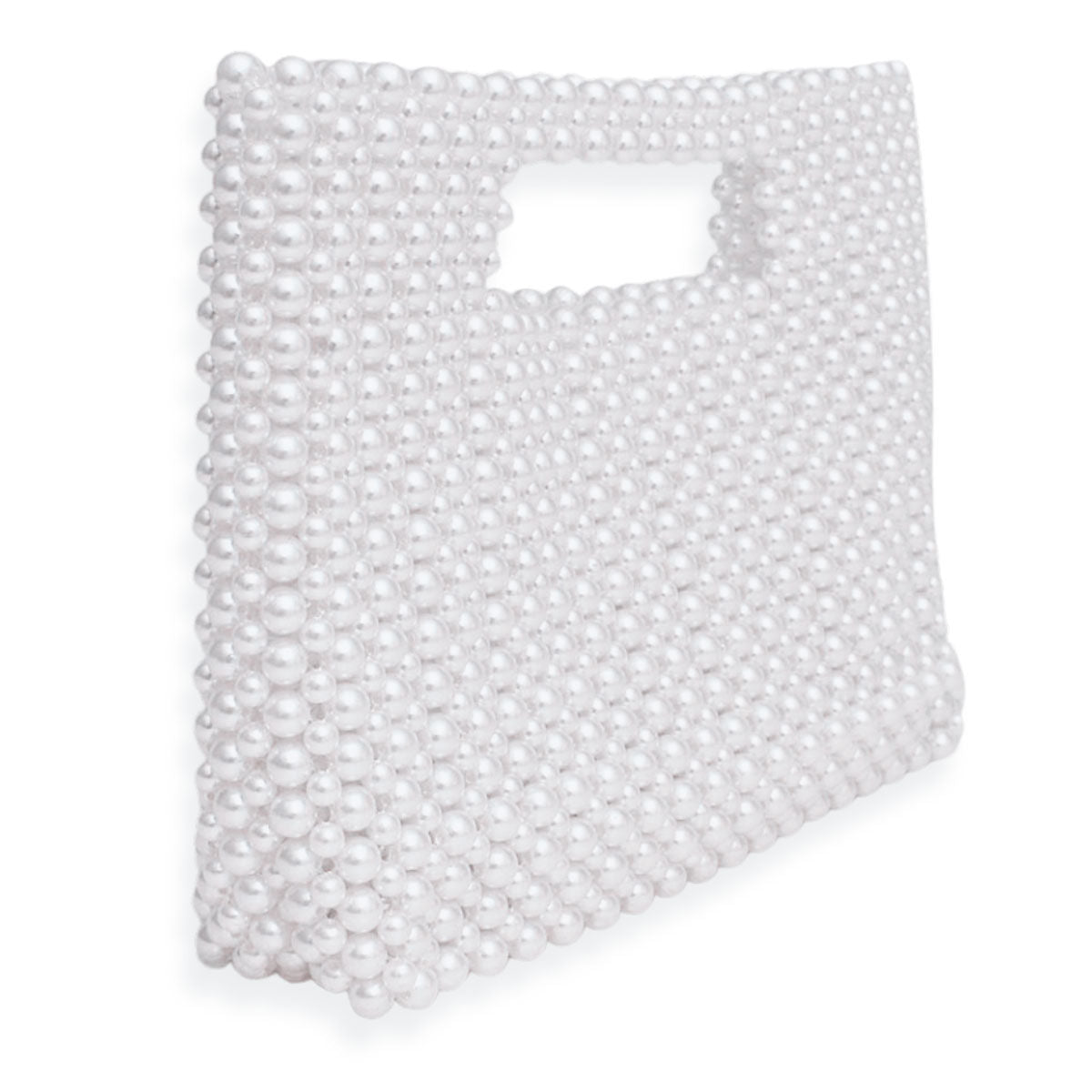 Clutch Vintage White Pearl Cut Out Handle Bag