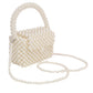 Top Handle Retro Luxe Cream Pearl Flap Handbag