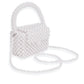 Top Handle Retro Luxe White Pearl Flap Handbag