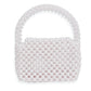 Top Handle Retro Luxe White Pearl Flap Handbag