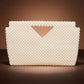 Clutch Cream Pearl Open Top Handmade Bag