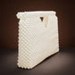 Clutch Cream Pearl Open Top Handmade Bag