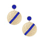 Drop Gold Party Ready Blue Rhinestone Earrings