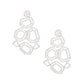 Dangle Large Silver Geometric Structured Earrings
