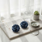 Stud Blue Denim Jeans 3D Flower 2.5 inch Earrings