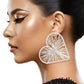 Stud Silver Wire Wrapped Angled Heart Earrings