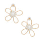 Studs Handmade Gold Wire Flower Pearl Earrings