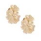 Clip On Gold Metal Linked Flowers Earrings Women