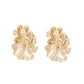 Clip On Gold Metal Linked Flowers Earrings Women