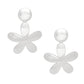 Clip On XL Heavy Silver Flower Earrings for Women