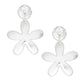 Clip On XL Heavy Silver Flower Earrings for Women