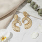 Clip On Gold Melted Metal Open C Large Earrings