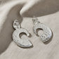 Clip On Silver Melted Metal Open C Large Earrings