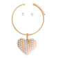 Pendant Cream Pearl Domed Heart Chunky Necklace