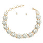 Gold and Clear Round Crystal Link Necklace