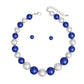 ZPB Blue White Single Strand Chunky Pearl Necklace