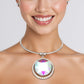 Choker Silver Formal Aurbo Round Radiant Pendant