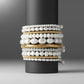 Gold Memory Wire Wrap Faux Natural Pearl Bracelet