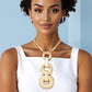 Pendant Long Gold Metal Graduated Rings Necklace
