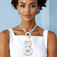 Pendant Long Silver Metal Graduated Rings Necklace