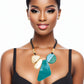 Necklace Black Cord Green Pendant Set for Women